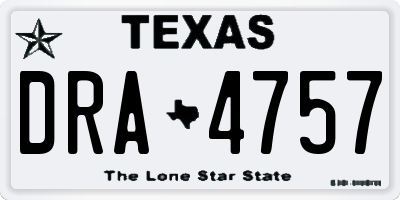 TX license plate DRA4757