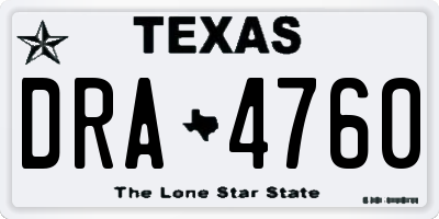 TX license plate DRA4760