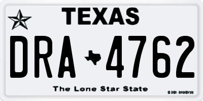TX license plate DRA4762
