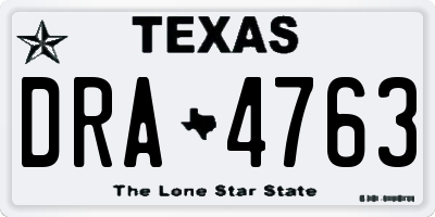 TX license plate DRA4763