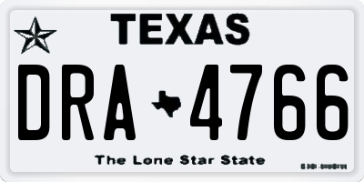 TX license plate DRA4766