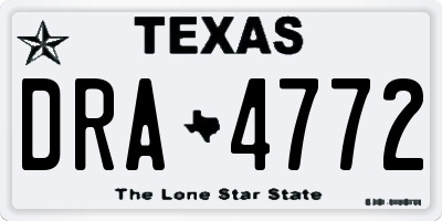 TX license plate DRA4772