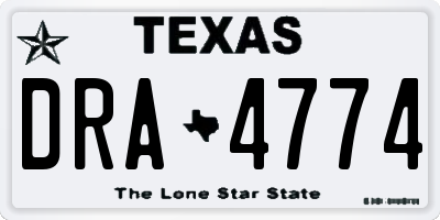 TX license plate DRA4774
