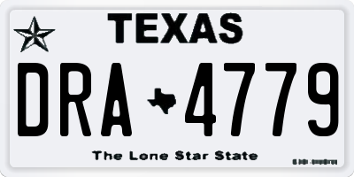 TX license plate DRA4779