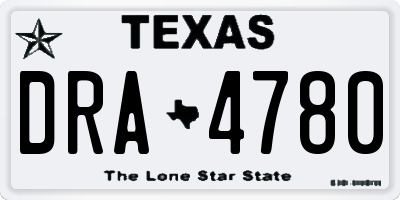 TX license plate DRA4780