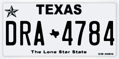 TX license plate DRA4784