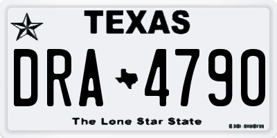 TX license plate DRA4790