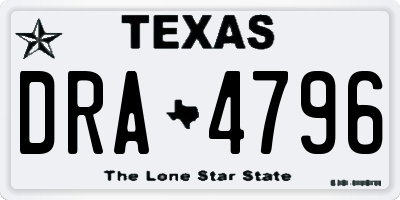 TX license plate DRA4796