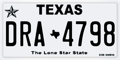 TX license plate DRA4798