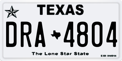 TX license plate DRA4804