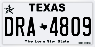 TX license plate DRA4809