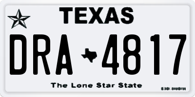 TX license plate DRA4817