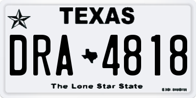 TX license plate DRA4818