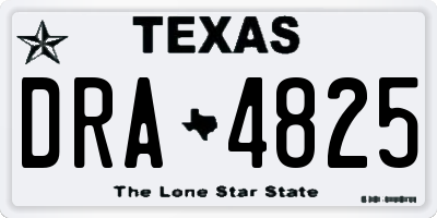 TX license plate DRA4825