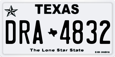TX license plate DRA4832