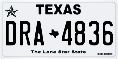 TX license plate DRA4836