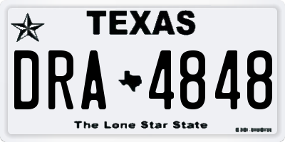 TX license plate DRA4848