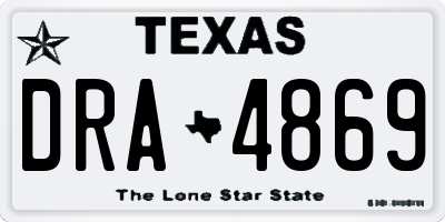 TX license plate DRA4869