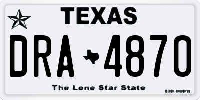 TX license plate DRA4870