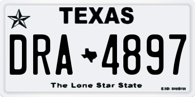 TX license plate DRA4897