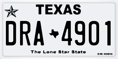 TX license plate DRA4901