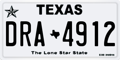 TX license plate DRA4912