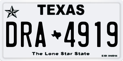 TX license plate DRA4919
