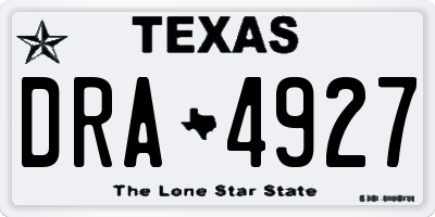 TX license plate DRA4927