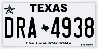 TX license plate DRA4938