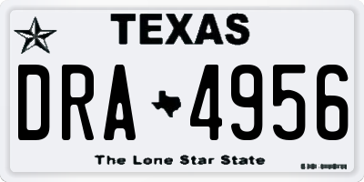 TX license plate DRA4956