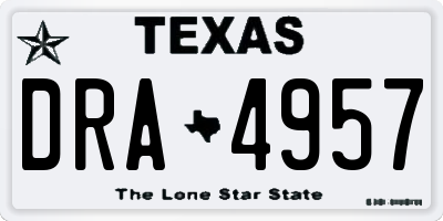 TX license plate DRA4957