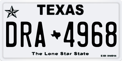 TX license plate DRA4968