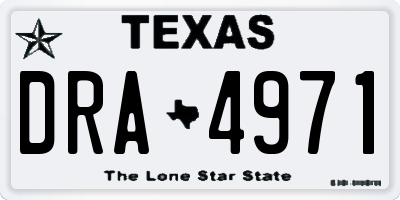 TX license plate DRA4971