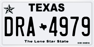 TX license plate DRA4979