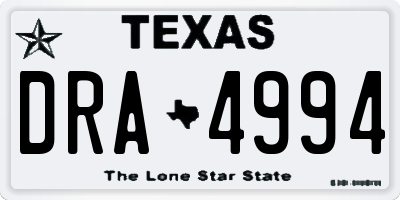 TX license plate DRA4994