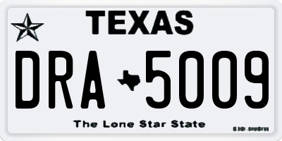 TX license plate DRA5009
