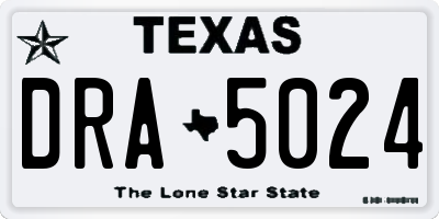 TX license plate DRA5024