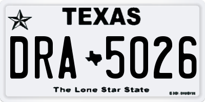 TX license plate DRA5026