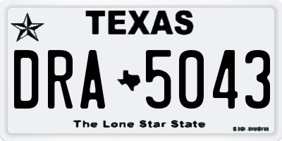 TX license plate DRA5043
