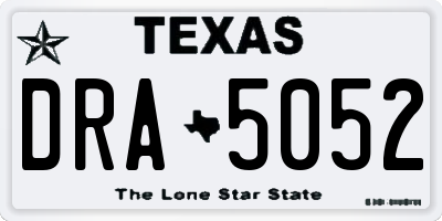 TX license plate DRA5052