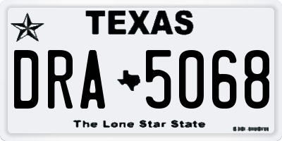 TX license plate DRA5068
