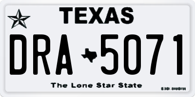 TX license plate DRA5071