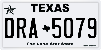 TX license plate DRA5079