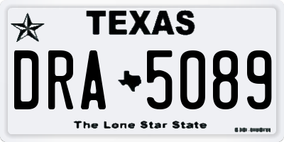 TX license plate DRA5089