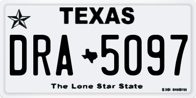 TX license plate DRA5097