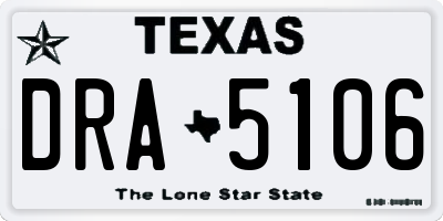 TX license plate DRA5106
