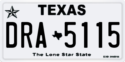 TX license plate DRA5115