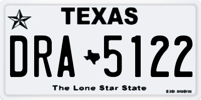 TX license plate DRA5122