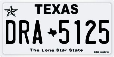 TX license plate DRA5125