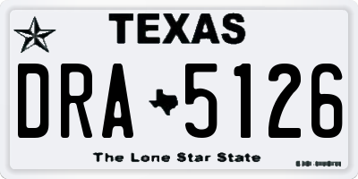 TX license plate DRA5126